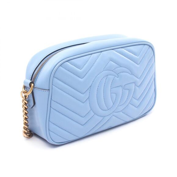 Gucci GG Marmont Shoulder Bag Leather Blue - Picture 2 of 7